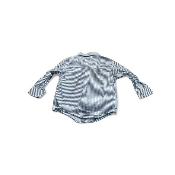 Gymboree Boys Pinstriped Blue White Button Down Long Sleeve Size 18-24 Months - Picture 5 of 5